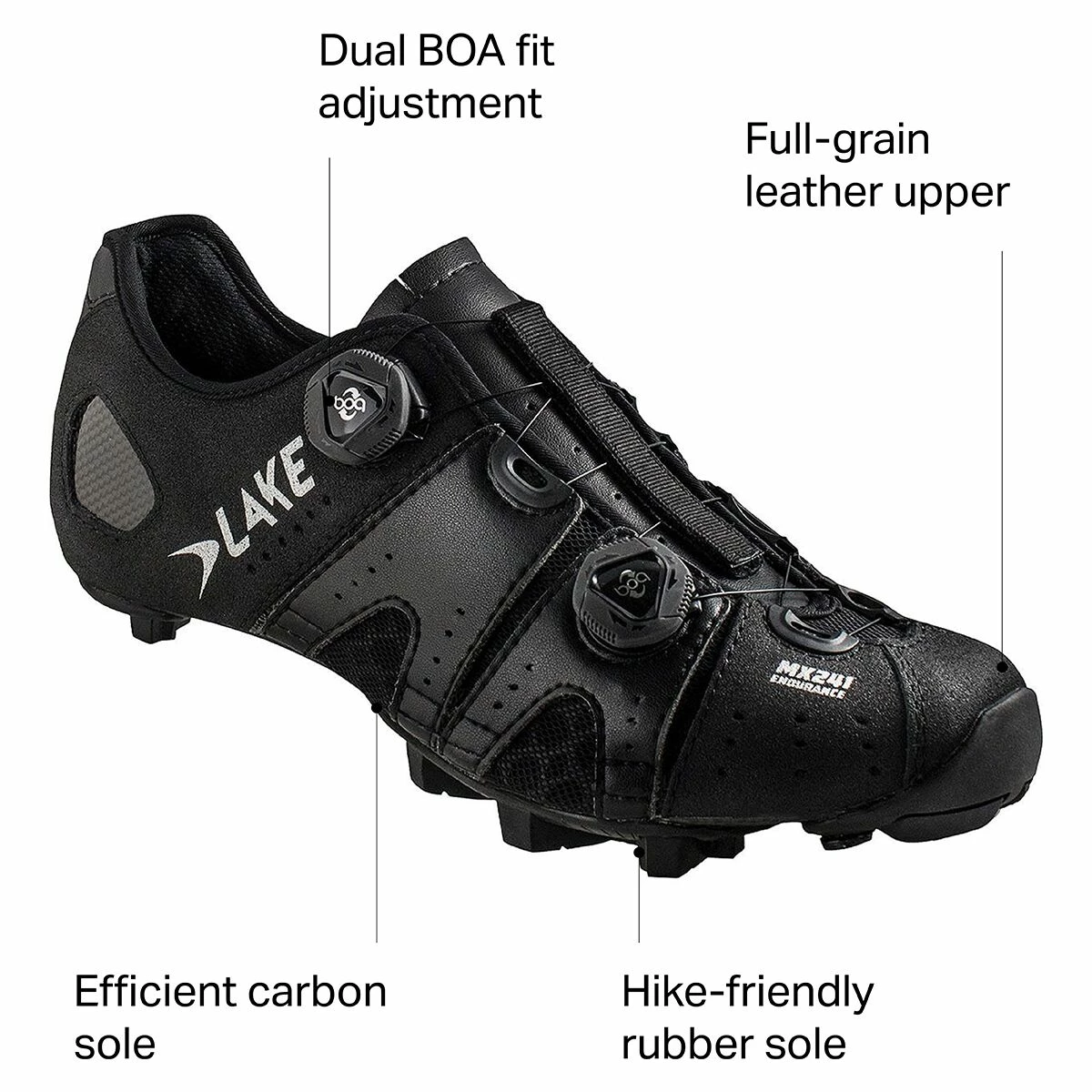 Lake Mountain Bike Shoes MX241 Endurance Wide Cycling Shoe Men's 6 Lake Mountain Bike Shoes MX241 Endurance Wide Cycling Shoe Men's - Image 6
